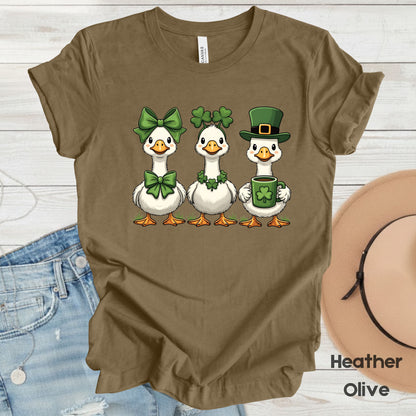 Silly Goose Character Shirt St. Patrick’s Day Shamrock Sweatshirt Saint Patrick Party Tees Irish Green Sweater For Men Women Kids