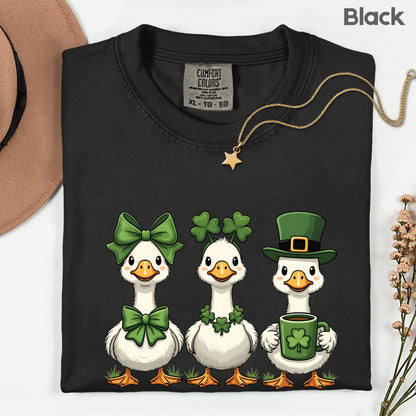 Silly Goose Character Shirt St. Patrick’s Day Shamrock Sweatshirt Saint Patrick Party Tees Irish Green Sweater For Men Women Kids