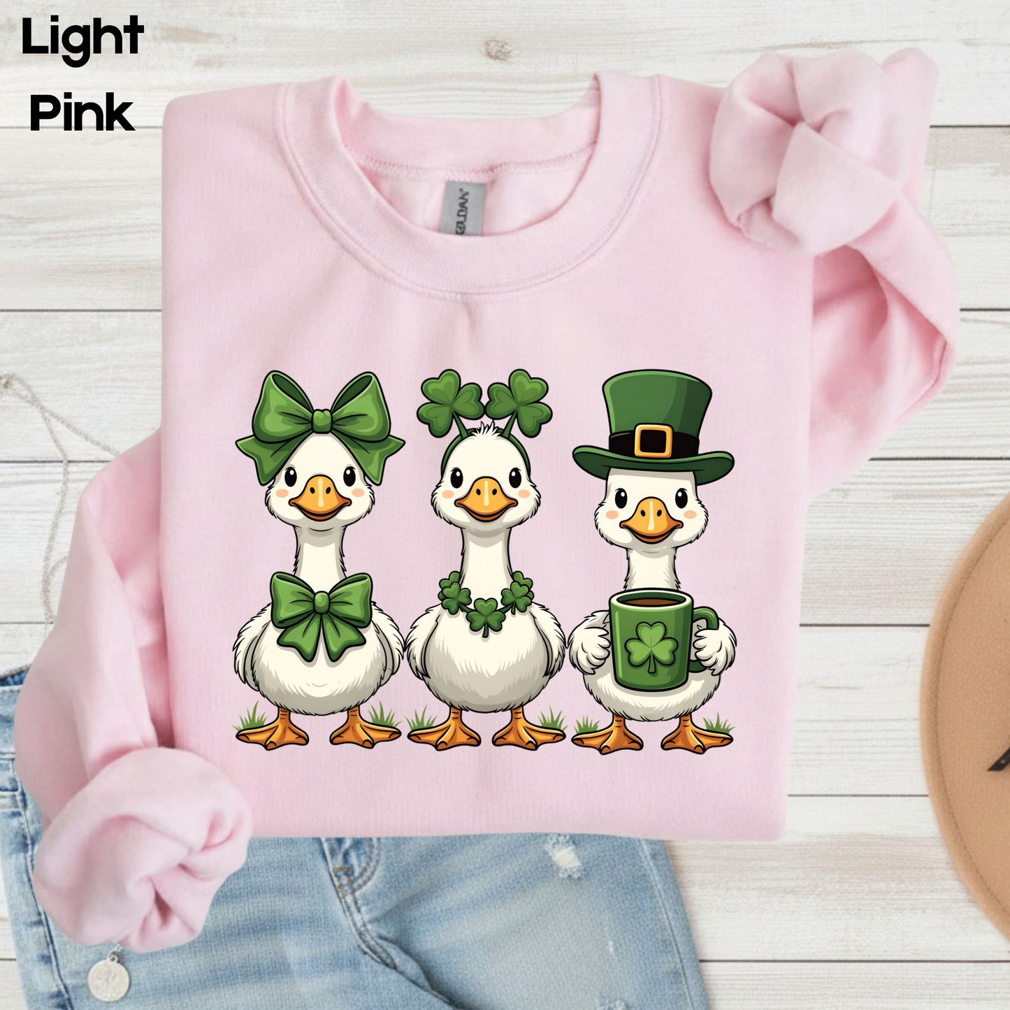Silly Goose Character Shirt St. Patrick’s Day Shamrock Sweatshirt Saint Patrick Party Tees Irish Green Sweater For Men Women Kids