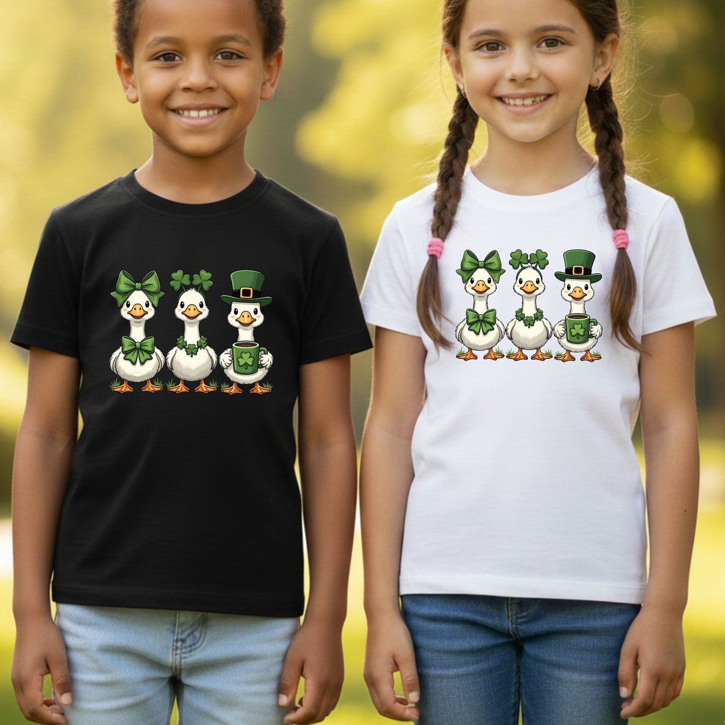 Silly Goose Character Shirt St. Patrick’s Day Shamrock Sweatshirt Saint Patrick Party Tees Irish Green Sweater For Men Women Kids