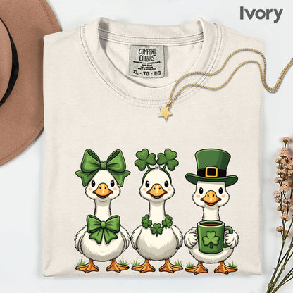 Silly Goose Character Shirt St. Patrick’s Day Shamrock Sweatshirt Saint Patrick Party Tees Irish Green Sweater For Men Women Kids