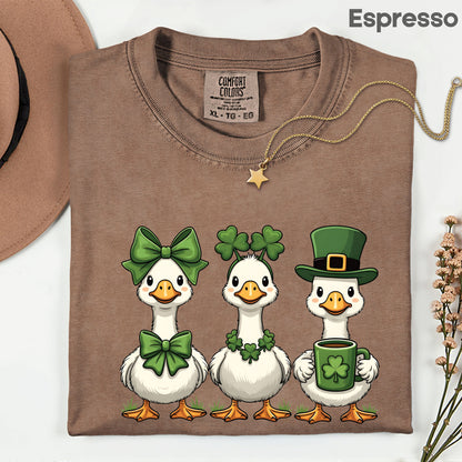 Silly Goose Character Shirt St. Patrick’s Day Shamrock Sweatshirt Saint Patrick Party Tees Irish Green Sweater For Men Women Kids