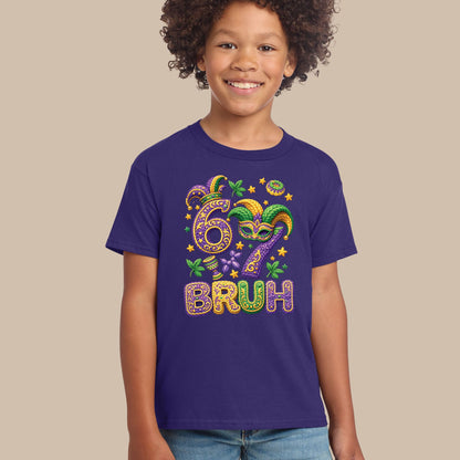 Six Seven Mardi Gras Bruh Sweatshirt Funny New Orleans Parad Carnival Shirt for Family NOLA Festival Tees for Women Men and Kids Gifts
