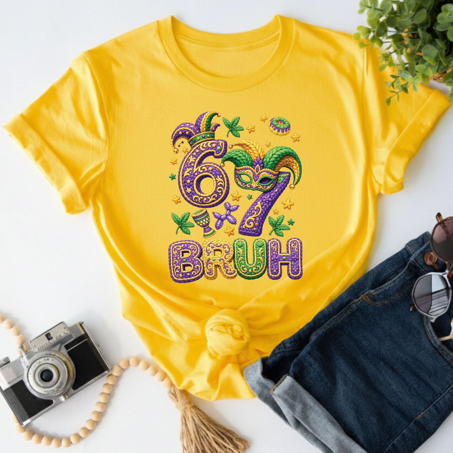 Six Seven Mardi Gras Bruh Sweatshirt Funny New Orleans Parad Carnival Shirt for Family NOLA Festival Tees for Women Men and Kids Gifts