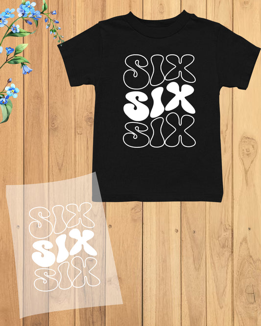 Six Birthday Kids DTF Transfer Film