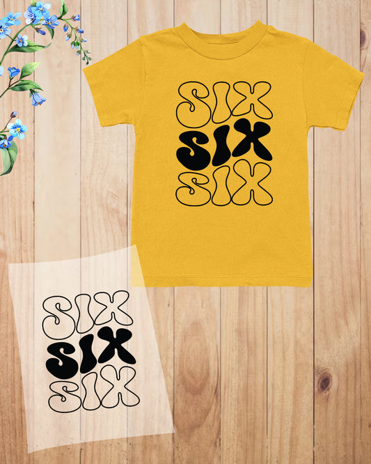 Six Birthday DTF Transfer Film