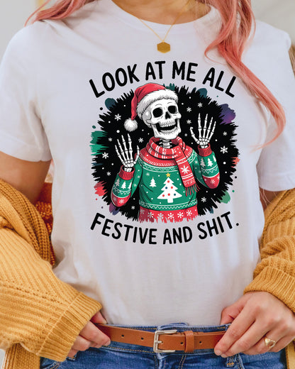 Skeleton Christmas DTF Transfer