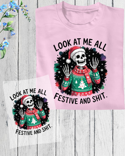 Skeleton Christmas DTF Transfer