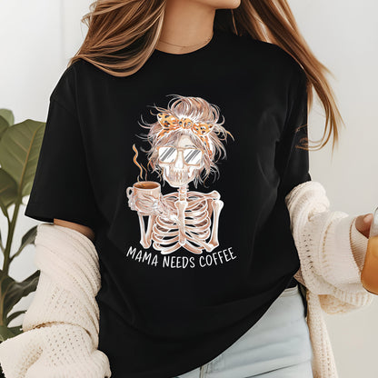 Skeleton Messy Bun Mama Shirt