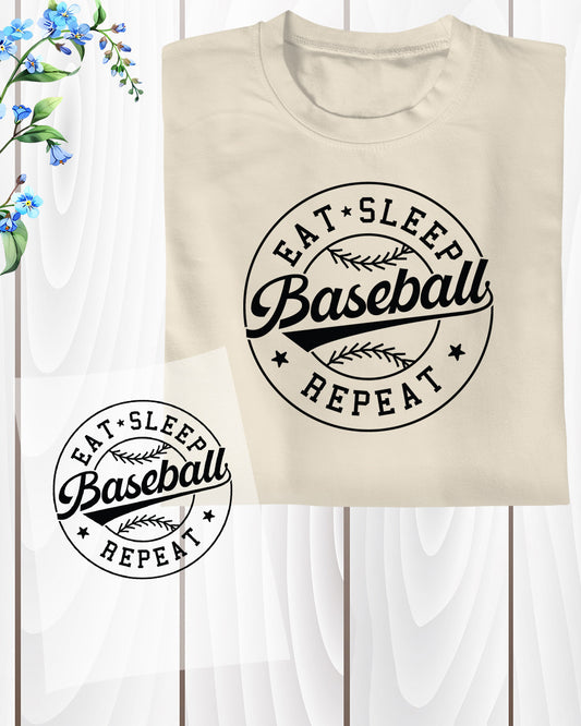 Eat Sleep Baseball Repeat Gift DTF Transfer Film