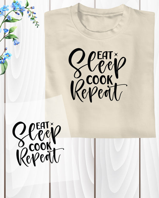 Eat Sleep Cook repeat DTF Transfer Film