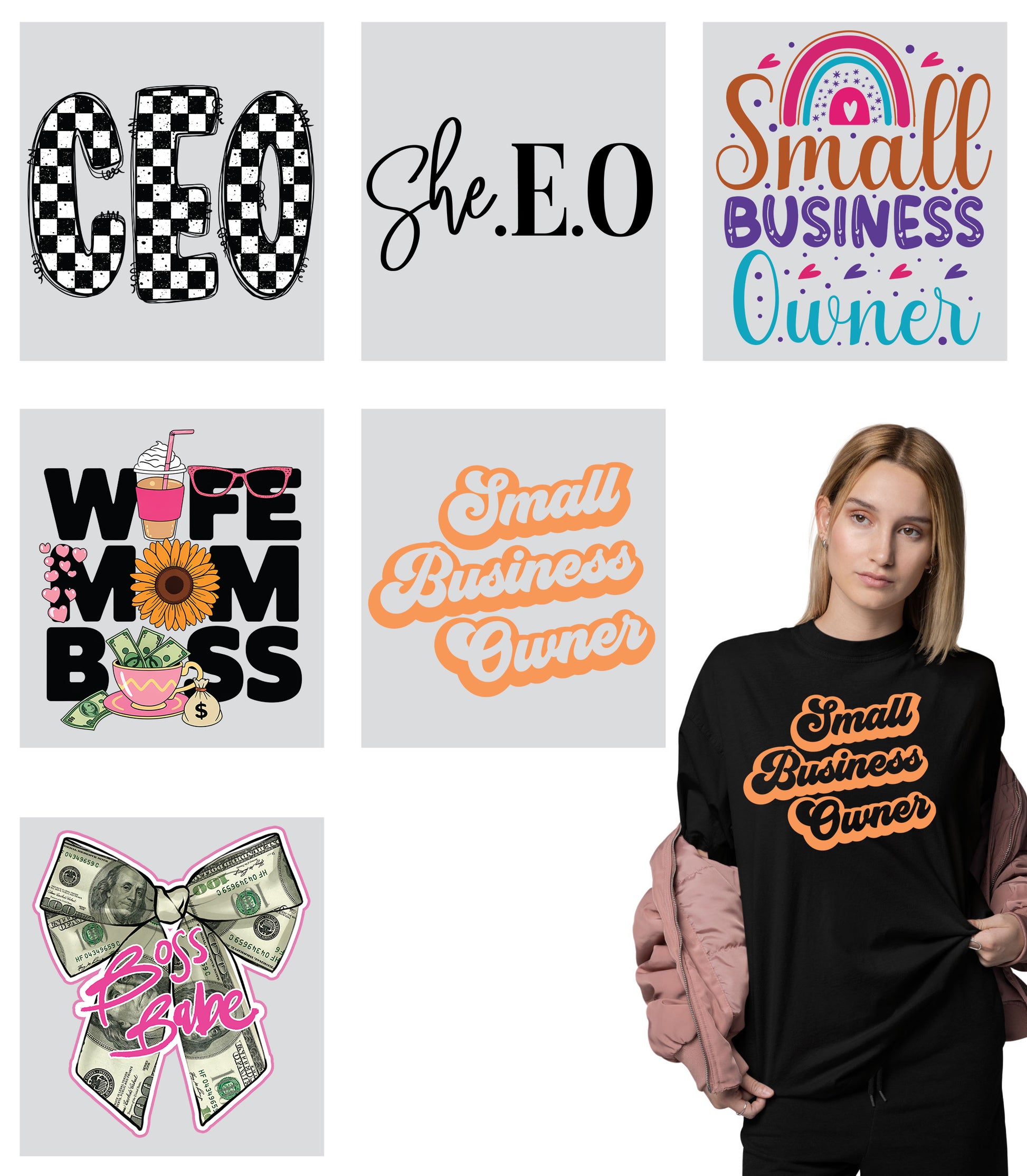 Small Business Owner DTF Transfers Ready to Press