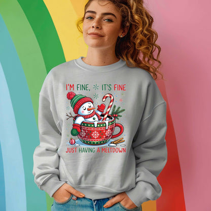 Snowman Christmas DTF Transfer ready to Press, Funny Cute Snowman Christmas Heat Transfer, Meltdown Holidays UV Sticker