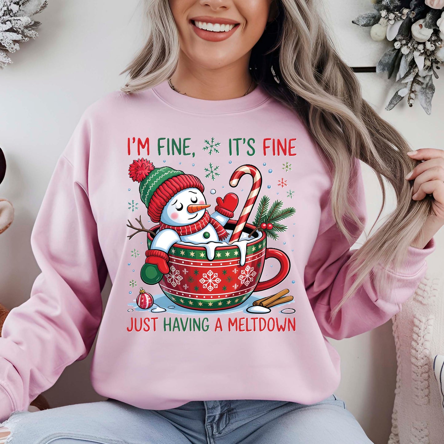 Snowman Christmas DTF Transfer ready to Press, Funny Cute Snowman Christmas Heat Transfer, Meltdown Holidays UV Sticker