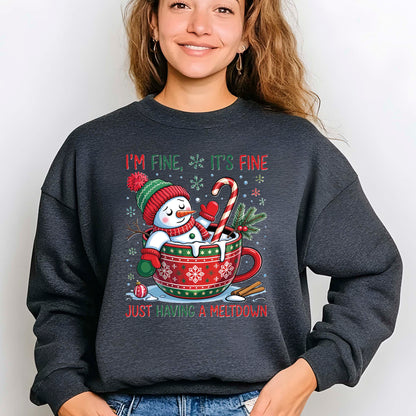 Snowman Christmas DTF Transfer ready to Press, Funny Cute Snowman Christmas Heat Transfer, Meltdown Holidays UV Sticker
