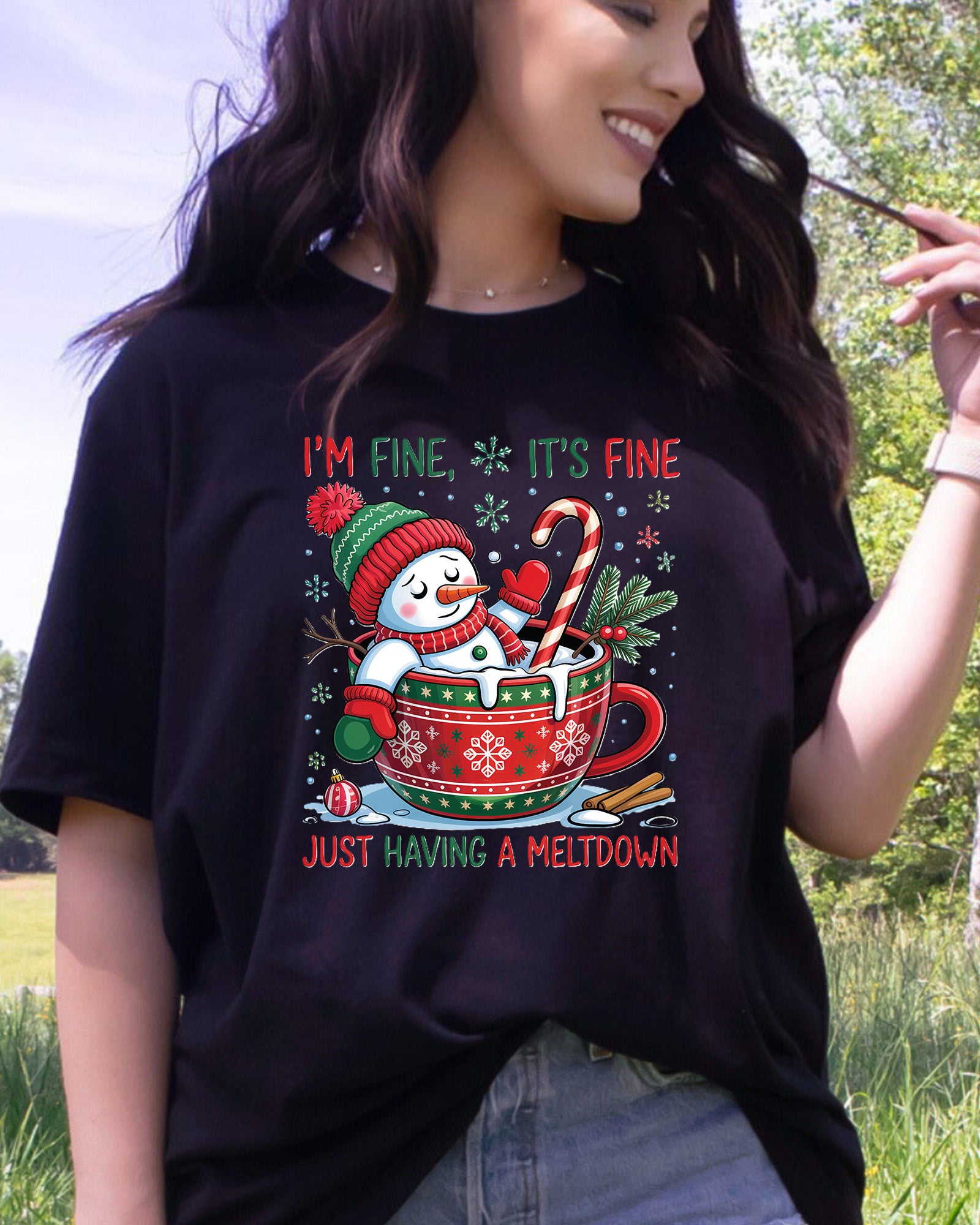 Snowman Christmas DTF Transfer ready to Press, Funny Cute Snowman Christmas Heat Transfer, Meltdown Holidays UV Sticker