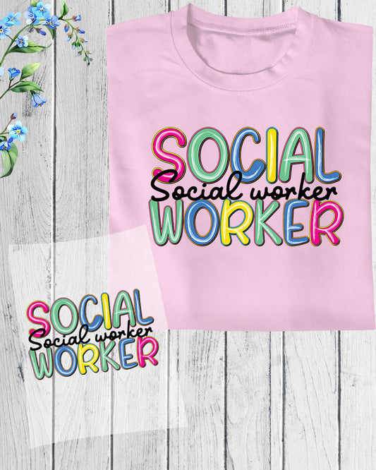 Social Worker Gifts  DTF Transfer Ready to Press