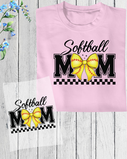Softball Mom DTF Transfer Ready for Press