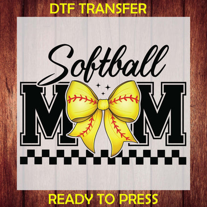 Softball Mom DTF Transfer Ready for Press