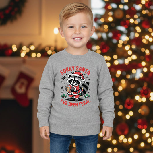 Feral Christmas Kids Crewneck Sweatshirt Funny Santa Holiday Pullover Toddler Festive Sweater Cute Xmas Winter Shirt
