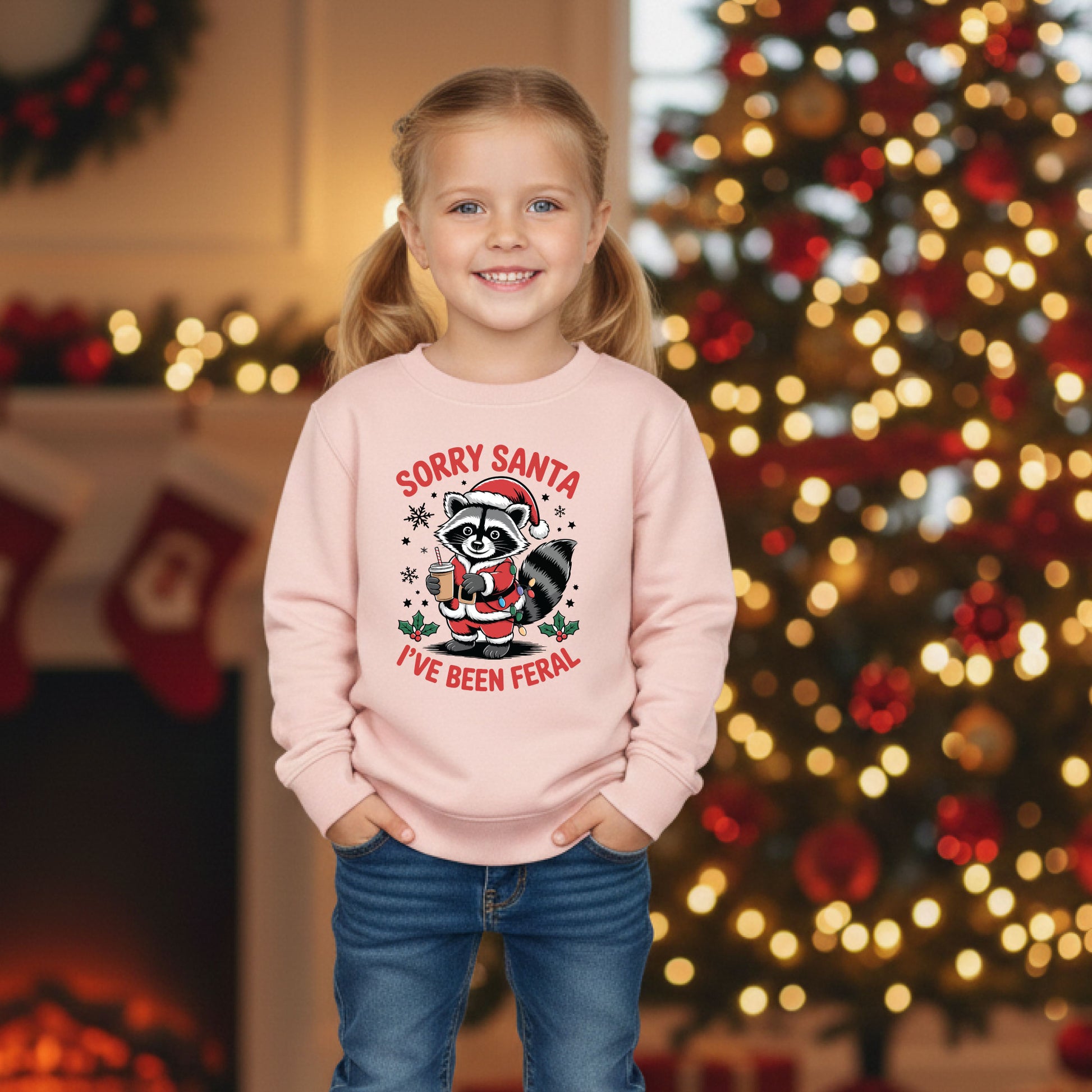 Feral Christmas Kids Crewneck Sweatshirt Funny Santa Holiday Pullover Toddler Festive Sweater Cute Xmas Winter Shirt