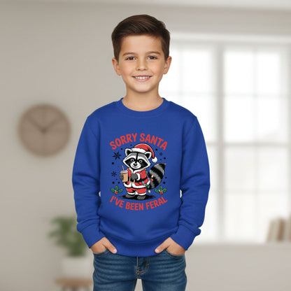Feral Christmas Kids Crewneck Sweatshirt Funny Santa Holiday Pullover Toddler Festive Sweater Cute Xmas Winter Shirt