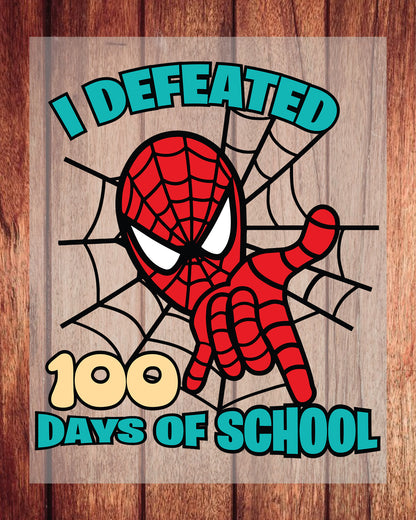 Spiderman 100 Days of School DTF Transfer Sheets