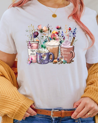 Spring Wildflowers Coffee Cup DTF Transfer