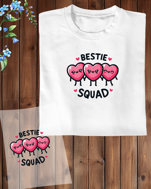 Bestie Squad Heart DTF Transfer Film