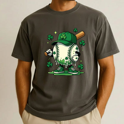 St Patrick’s Day Baseball Shirt Sports Shamrock Character Sweatshirt Saint Patrick Party Tees Irish Sweater For Men Women Kids