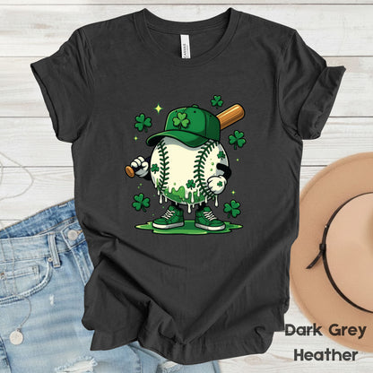 St Patrick’s Day Baseball Shirt Sports Shamrock Character Sweatshirt Saint Patrick Party Tees Irish Sweater For Men Women Kids