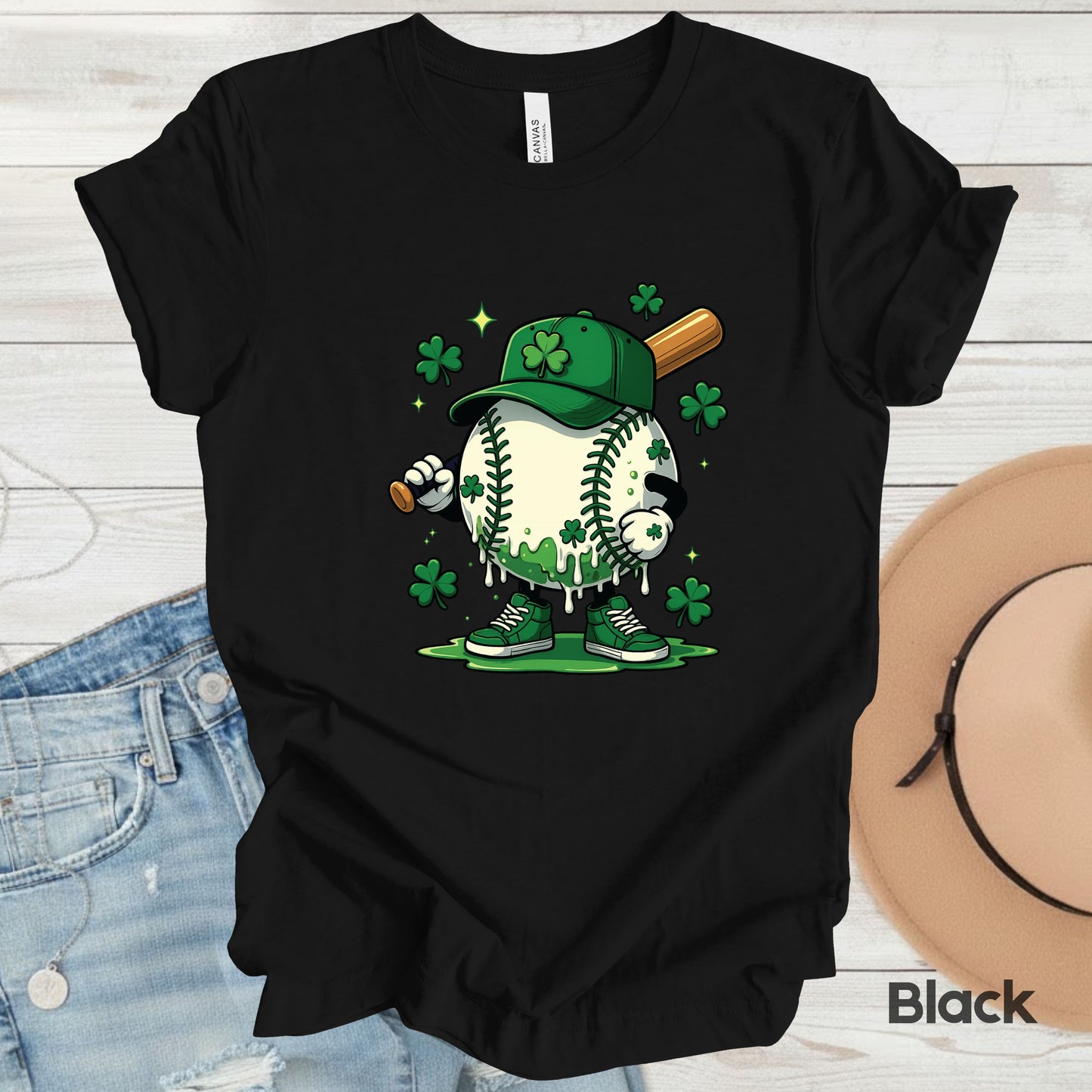St Patrick’s Day Baseball Shirt Sports Shamrock Character Sweatshirt Saint Patrick Party Tees Irish Sweater For Men Women Kids