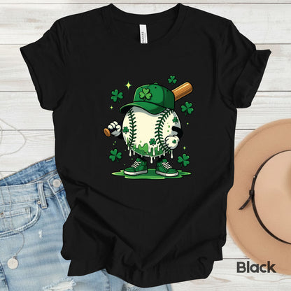St Patrick’s Day Baseball Shirt Sports Shamrock Character Sweatshirt Saint Patrick Party Tees Irish Sweater For Men Women Kids
