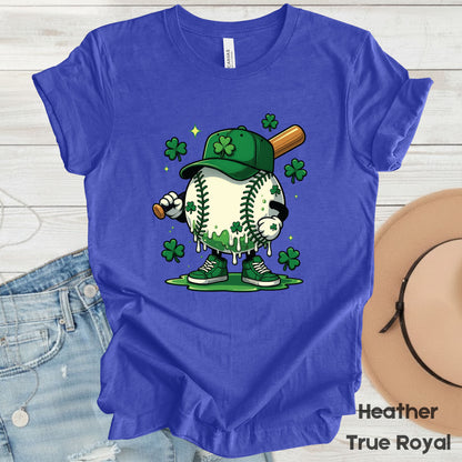 St Patrick’s Day Baseball Shirt Sports Shamrock Character Sweatshirt Saint Patrick Party Tees Irish Sweater For Men Women Kids