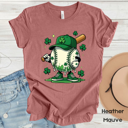 St Patrick’s Day Baseball Shirt Sports Shamrock Character Sweatshirt Saint Patrick Party Tees Irish Sweater For Men Women Kids