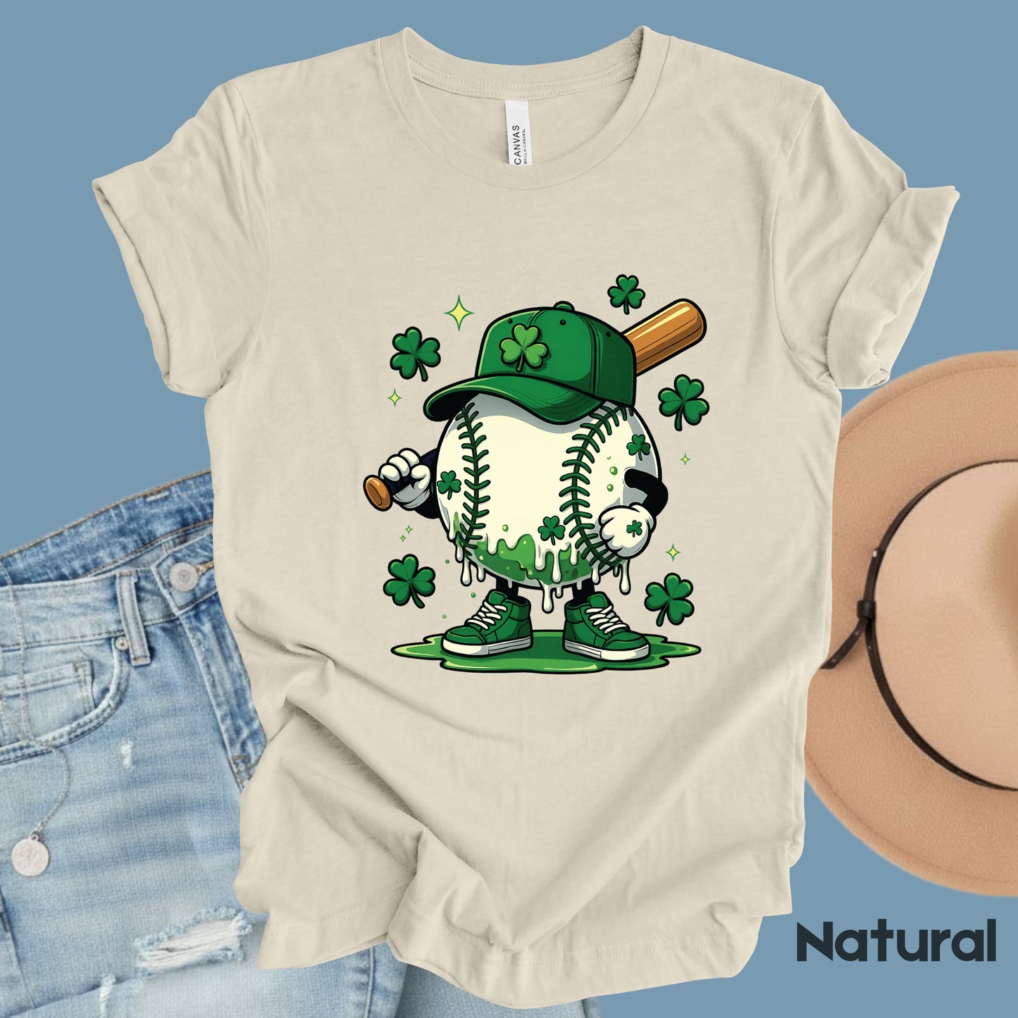St Patrick’s Day Baseball Shirt Sports Shamrock Character Sweatshirt Saint Patrick Party Tees Irish Sweater For Men Women Kids