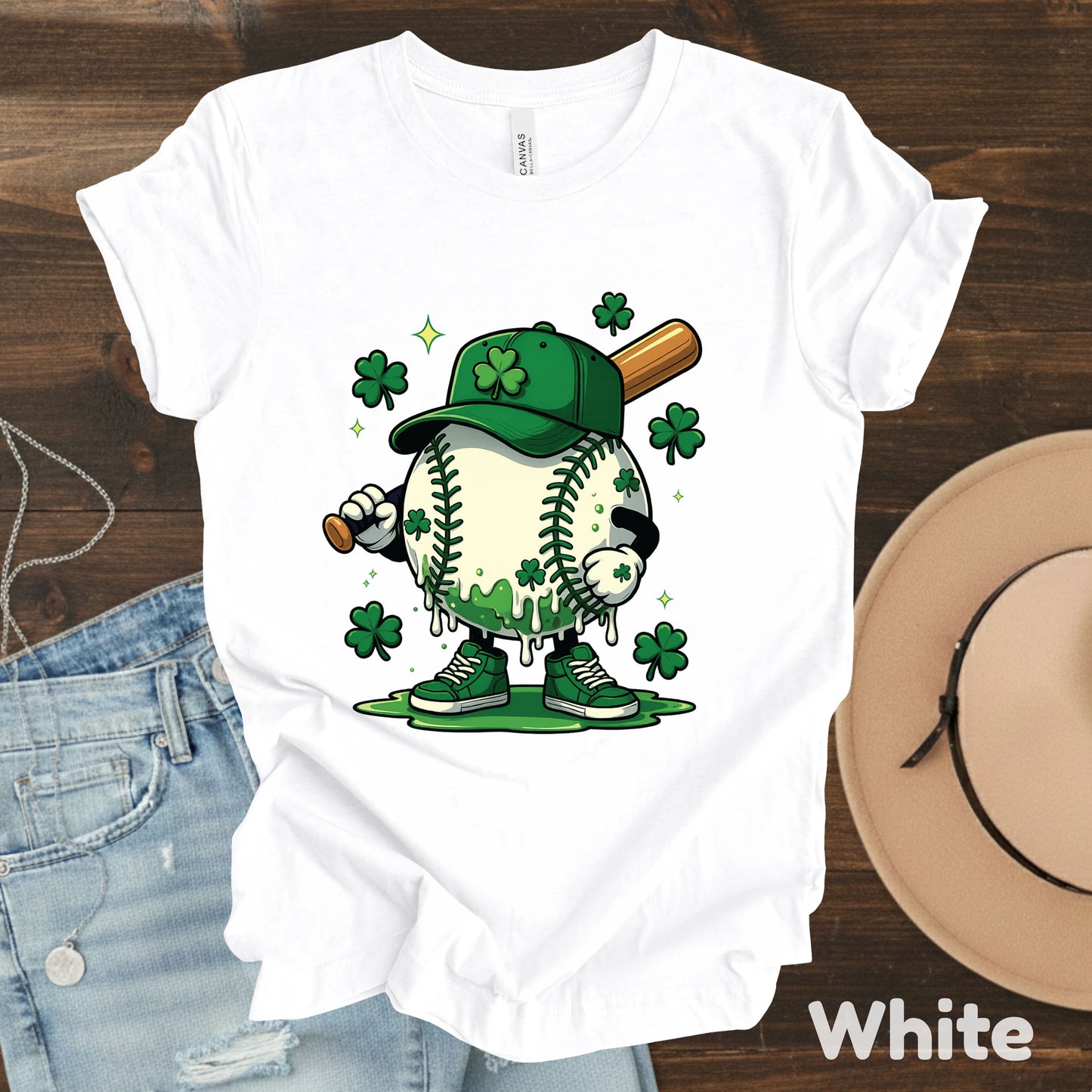 St Patrick’s Day Baseball Shirt Sports Shamrock Character Sweatshirt Saint Patrick Party Tees Irish Sweater For Men Women Kids