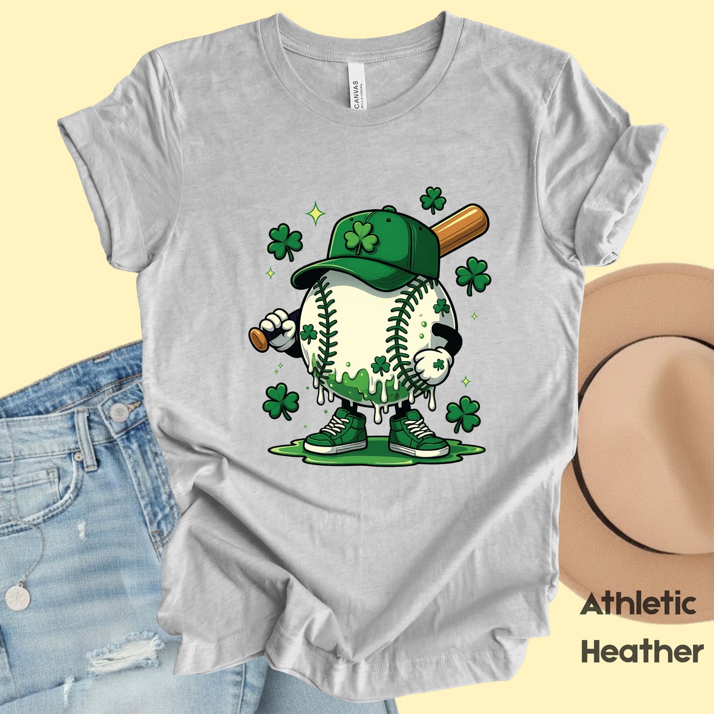 St Patrick’s Day Baseball Shirt Sports Shamrock Character Sweatshirt Saint Patrick Party Tees Irish Sweater For Men Women Kids