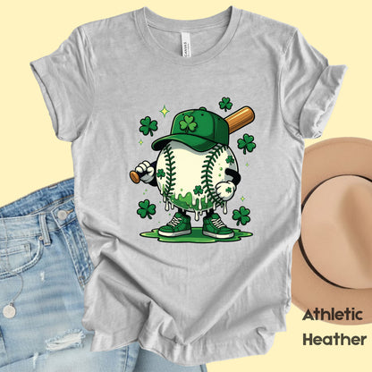 St Patrick’s Day Baseball Shirt Sports Shamrock Character Sweatshirt Saint Patrick Party Tees Irish Sweater For Men Women Kids