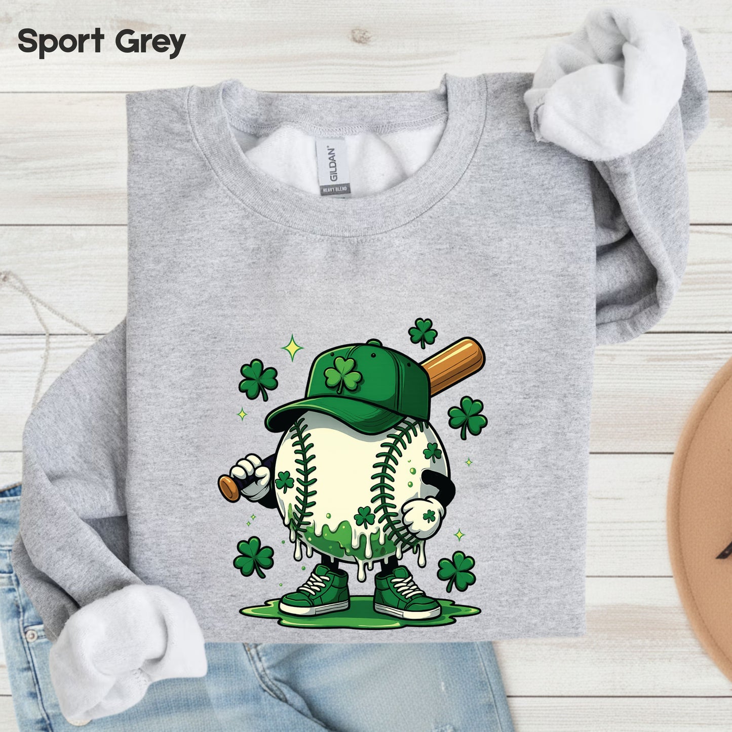 St Patrick’s Day Baseball Shirt Sports Shamrock Character Sweatshirt Saint Patrick Party Tees Irish Sweater For Men Women Kids