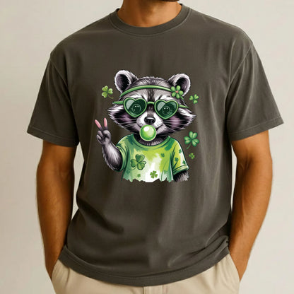 St Patrick’s Day Comfort Colors T Shirts Funny Raccoon Sweatshirt Irish Friends Animal Lover Gift Tees Saint patrick's Day Sweater