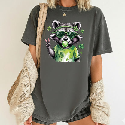 St Patrick’s Day Comfort Colors T Shirts Funny Raccoon Sweatshirt Irish Friends Animal Lover Gift Tees Saint patrick's Day Sweater