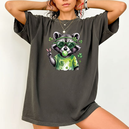 St Patrick’s Day Comfort Colors T Shirts Funny Raccoon Sweatshirt Irish Friends Animal Lover Gift Tees Saint patrick's Day Sweater