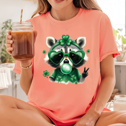 St. Patrick’s Day DTF Transfer ready to Press Funny Raccoon Heat Transfer for Shirts Irish UV Sticker Prints Iron on Transfer