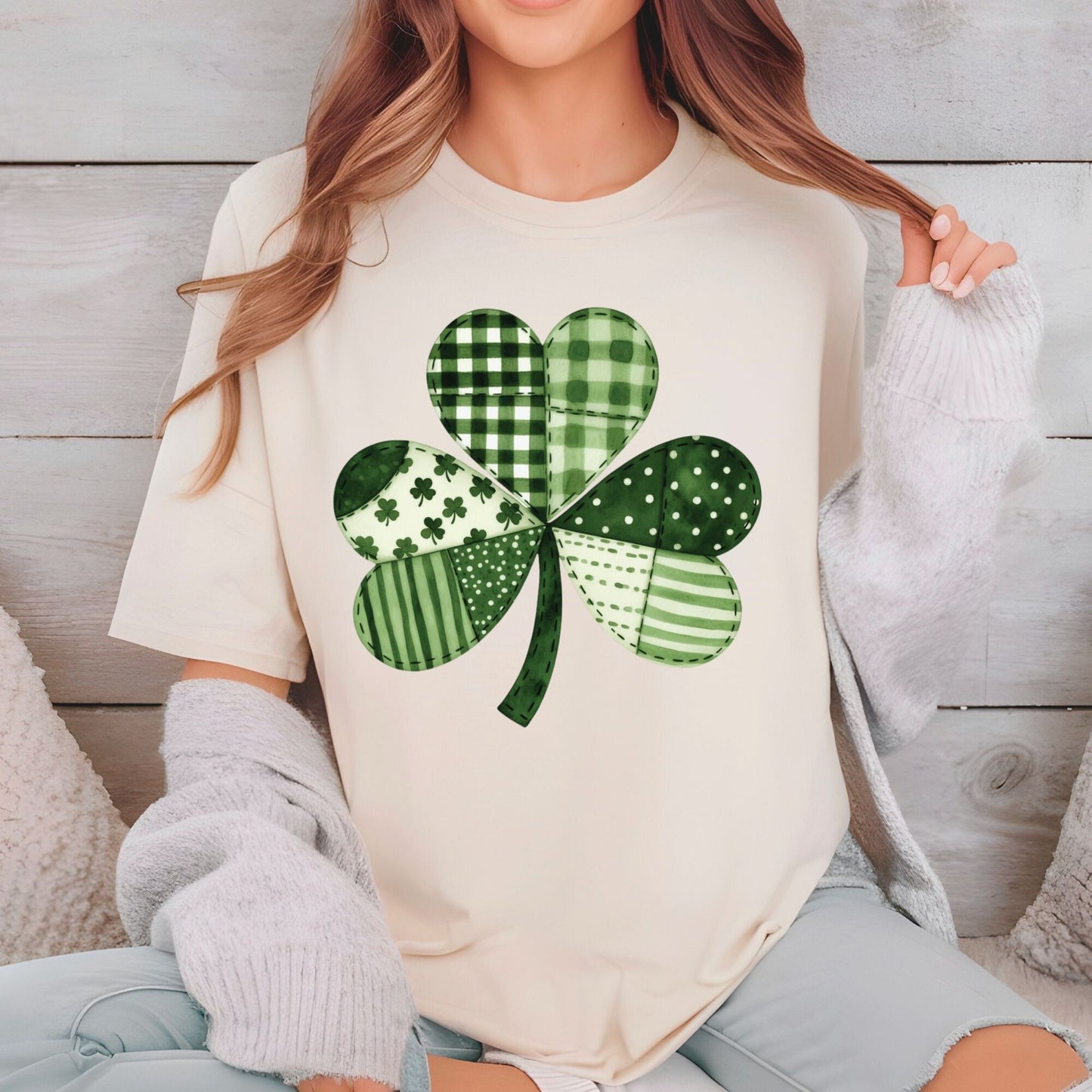St. Patrick’s Day DTF Transfer ready to Press Patchwork Shamrock Heat Transfer for Shirts Saint Patrick UV Sticker Prints Iron on Transfer