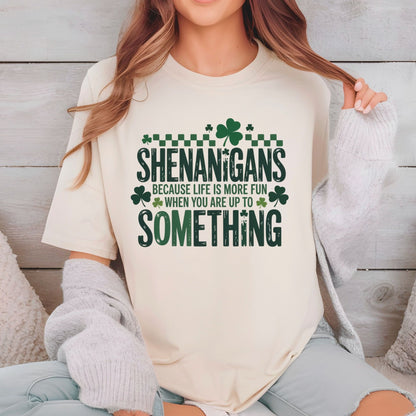 St. Patrick’s Day DTF Transfer ready to Press Shenanigans Quote Heat Transfer for Shirts Irish UV Sticker Prints Iron on Transfer