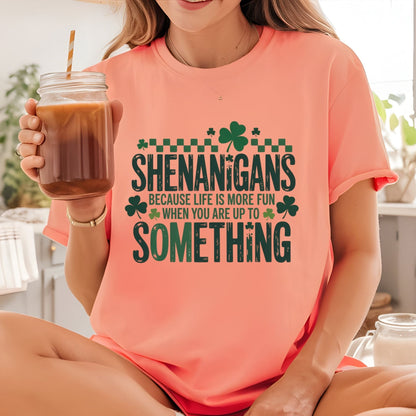 St. Patrick’s Day DTF Transfer ready to Press Shenanigans Quote Heat Transfer for Shirts Irish UV Sticker Prints Iron on Transfer