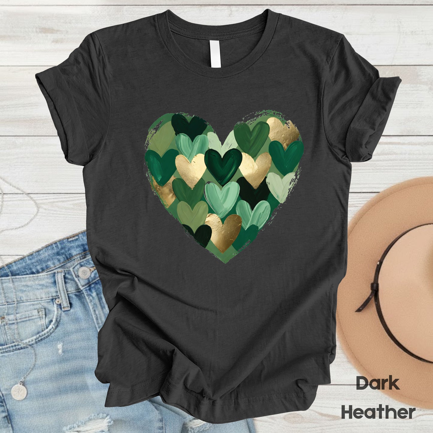 St. Patrick’s Day Heart Shirt Shamrock Sweatshirt Saint Patrick Party Tees Irish Green Sweater For Men Women Kids