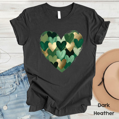St. Patrick’s Day Heart Shirt Shamrock Sweatshirt Saint Patrick Party Tees Irish Green Sweater For Men Women Kids