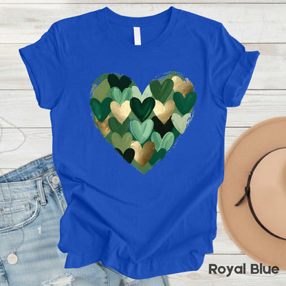 St. Patrick’s Day Heart Shirt Shamrock Sweatshirt Saint Patrick Party Tees Irish Green Sweater For Men Women Kids